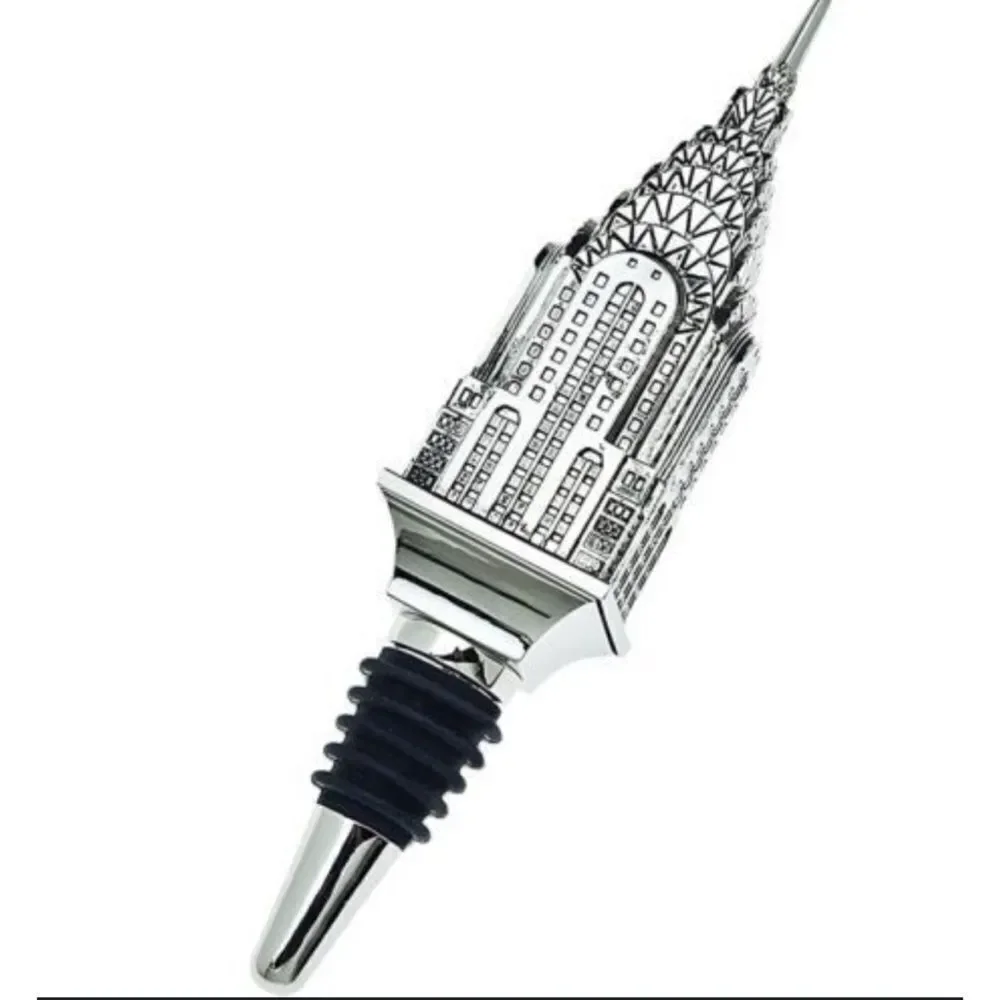 VNT Godinger  Chrysler Building Wine Bottle Stopper  -GODINGER SILVER ART CO.
